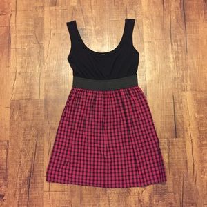 Xhilaration Fit and Flare Dress in Black and Plaid